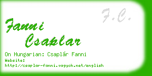 fanni csaplar business card