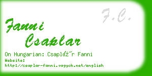 fanni csaplar business card